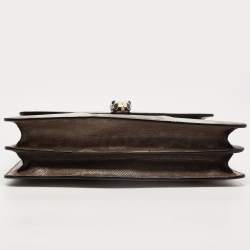 مملوكة مسبقًا Bvlgari Brown/Grey Karung Leather Medium Serpenti Forever Shoulder Bag