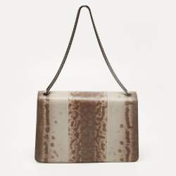 مملوكة مسبقًا Bvlgari Brown/Grey Karung Leather Medium Serpenti Forever Shoulder Bag