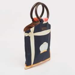 Bvlgari Multicolor Printed Fabric Round Handle Tote