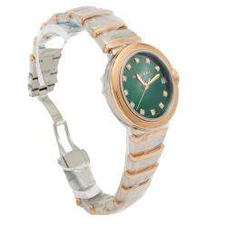 Bvlgari Lvcea Green Diamond Dial Steel & Rose Gold Women's Watch 33MM