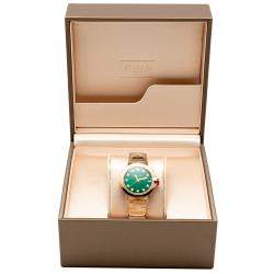 Bvlgari Lvcea Green Diamond Dial Steel & Rose Gold Women's Watch 33MM