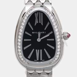 Pre Owned ساعة يد نسائية بلغاري سيربنتي سيدوتوري 103449  ألماس ستانلس ستيل سوداء 33مم