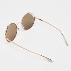Bvlgari Rose Gold Mirrored BV 6159 Round Sunglasses