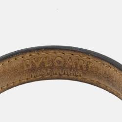 مملوكة مسبقًا Bvlgari Divas' Dream Enamel Leather Gold Tone Bracelet