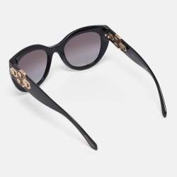 Bvlgari Black/Grey Gradient 8214-B Crystal Cat-Eye Sunglasses