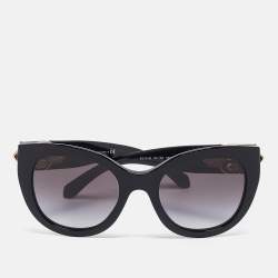 Bvlgari Black/Grey Gradient 8214-B Crystal Cat-Eye Sunglasses