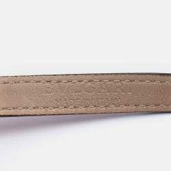 Pre Owned Bvlgari Serpenti Forever Leather Enamel Gold Tone Bracelet