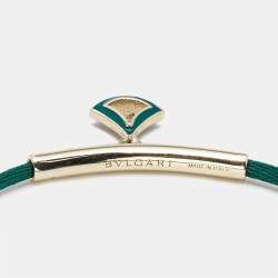 Pre Owned Bvlgari Divas' Dream Enamel Gold Tone Cord  Bracelet