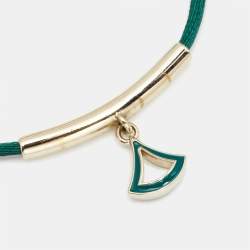 Pre Owned Bvlgari Divas' Dream Enamel Gold Tone Cord  Bracelet