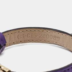 Pre Owned Bvlgari Serpenti Leather Enamel Gold Tone Bracelet