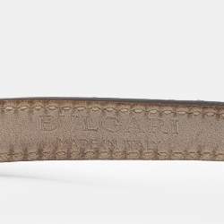 Pre Owned Bvlgari Serpenti Forever Pink Leather Enamel Gold Tone Double Coiled Bracelet