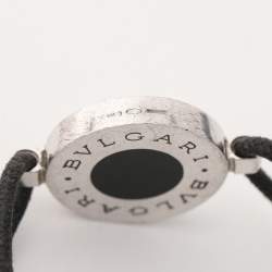 Pre Owned Bvlgari Enamel Sterling Silver Adjustable Cord Bracelet