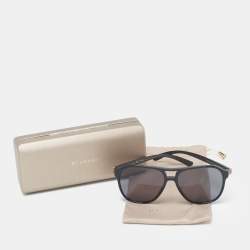 Pre Owned Bvlgari Black 7034 Diagono Square Sunglasses