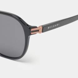 Pre Owned Bvlgari Black 7034 Diagono Square Sunglasses