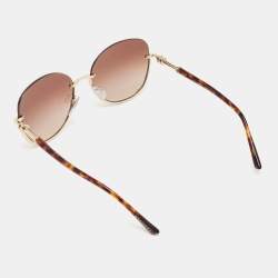 Pre Owned Bvlgari Brown/Gold Gradient 6123 Cat Eye Sunglasses