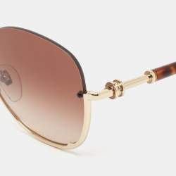 Pre Owned Bvlgari Brown/Gold Gradient 6123 Cat Eye Sunglasses