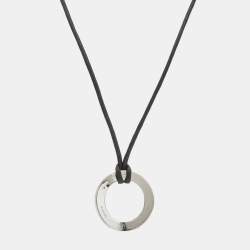 Bvlgari Save the Children Circle Sterling Silver Cord Pendant Necklace