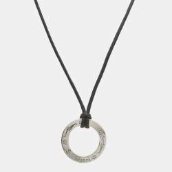 Bvlgari Save the Children Circle Sterling Silver Cord Pendant Necklace