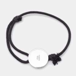 Pre Owned Bvlgari Bvlgari Black Enamel Sterling Silver Cord Bracelet