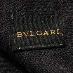 Pre Owned Bvlgari Black Monogram Jacquard Silk Blend Scarf