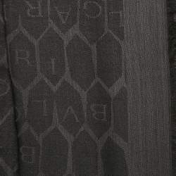 Pre Owned Bvlgari Black Monogram Jacquard Silk Blend Scarf