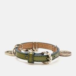 Bvlgari Blue Patent Leather Charm Bracelet