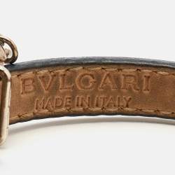 Bvlgari Blue Patent Leather Charm Bracelet