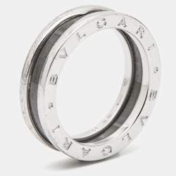 Bvlgari B.Zero1 Save the Children Ceramic Sterling Silver Ring Size 61