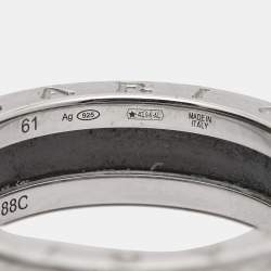 Bvlgari B.Zero1 Save the Children Ceramic Sterling Silver Ring Size 61