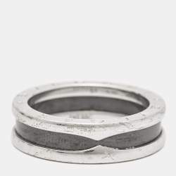 Bvlgari B.Zero1 Save the Children Ceramic Sterling Silver Ring Size 61