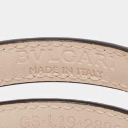 Pre Owned Bvlgari Serpenti Forever Leather Enamel Gold Tone Coiled Bracelet