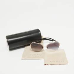 Pre Owned Bvlgari Black Gradient BV 6102-B Serpenti Semi-Rimless Butterfly Sunglasses