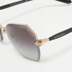 Pre Owned Bvlgari Black Gradient BV 6102-B Serpenti Semi-Rimless Butterfly Sunglasses