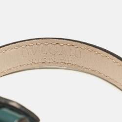 Bvlgari Serpenti Forever Green Leather Enamel Gold Tone Bracelet