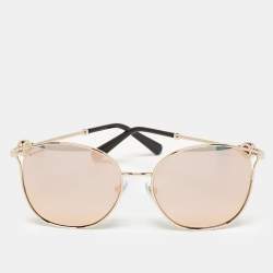 Pre Owned Bvlgari Gold Mirrored 6114 Cat-Eye Sunglasses