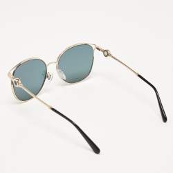 Pre Owned Bvlgari Gold Mirrored 6114 Cat-Eye Sunglasses