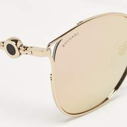 Pre Owned Bvlgari Gold Mirrored 6114 Cat-Eye Sunglasses