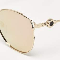 Pre Owned Bvlgari Gold Mirrored 6114 Cat-Eye Sunglasses