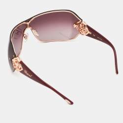 Pre Owned Bvlgari Burgundy Gradient SCH 999S Crystals Shield Sunglasses