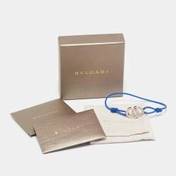 مملوكة مسبقًا Bvlgari Circles Sterling Silver Blue Adjustrable Cord Bracelet