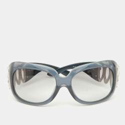 Bvlgari Grey/Grey Gradient 8016-B Crystal Embellished Oversized Sunglasses