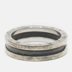 Bvlgari B.Zero1 Save the Children Ceramic Sterling Silver Ring Size 65