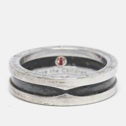 Bvlgari B.Zero1 Save the Children Ceramic Sterling Silver Ring Size 65