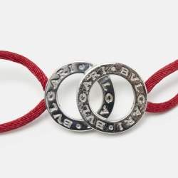 Pre Owned Bvlgari Bvlgari Sterling Silver Adjustable Cord Bracelet