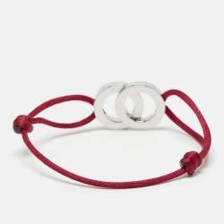 Pre Owned Bvlgari Bvlgari Sterling Silver Adjustable Cord Bracelet