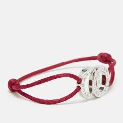 Pre Owned Bvlgari Bvlgari Sterling Silver Adjustable Cord Bracelet