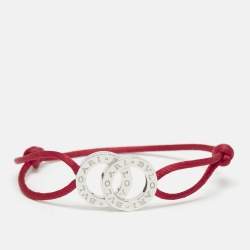 Pre Owned Bvlgari Bvlgari Sterling Silver Adjustable Cord Bracelet