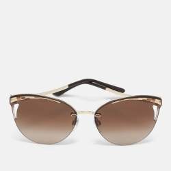 Pre Owned Bvlgari Brown Gradient 6110 Serpenti Cat Eye Sunglasses