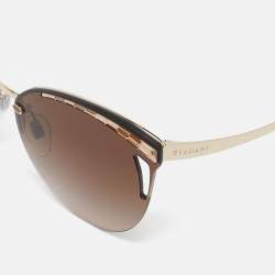 Pre Owned Bvlgari Brown Gradient 6110 Serpenti Cat Eye Sunglasses