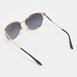 Pre Owned Bvlgari Serpenti Black Enamel Gold Tone 6083 Cat-Eye Sunglasses